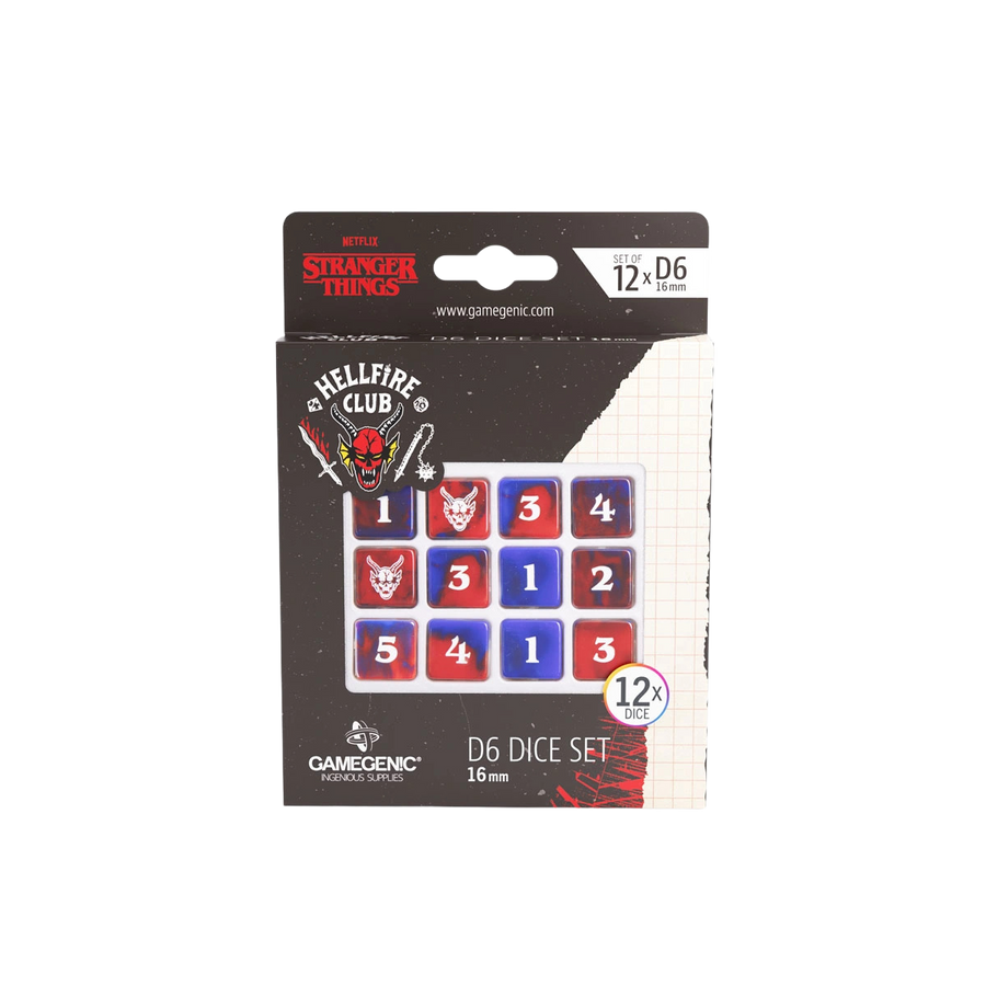 Gamegenic - Stranger Things - Hellfire Club D6 Dice Set (12x) – 16mm
