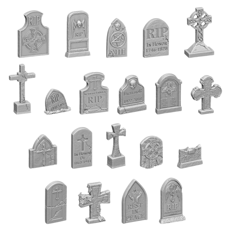 Green Stuff World - 3D printed set - Gravestones