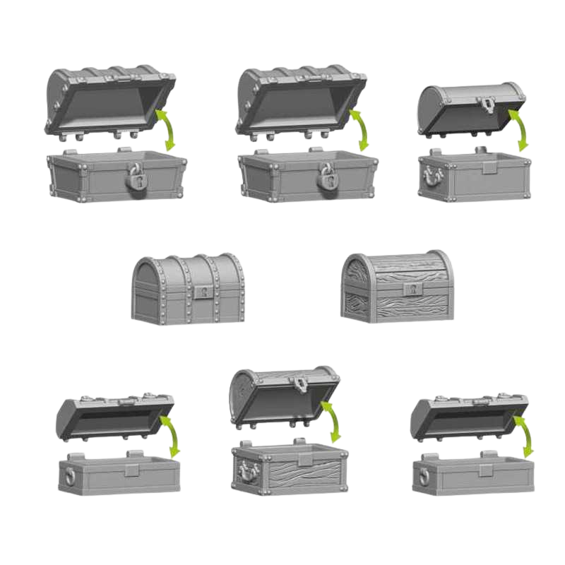 Green Stuff World - 3D printed set - Chests
