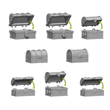 Green Stuff World - 3D printed set - Chests