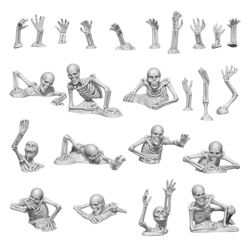 Green Stuff World - 3D printed set - Summon Skeletons 1:48