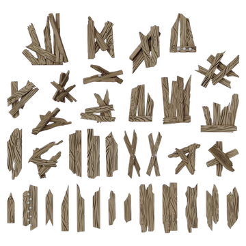 Green Stuff World - Broken Wood Planks 1:48-1:35