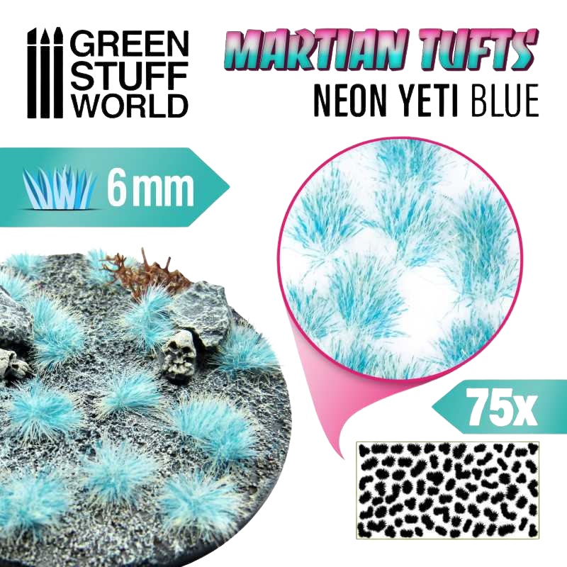 Green Stuff World - Martian Fluor Tufts - NEON YETI BLUE