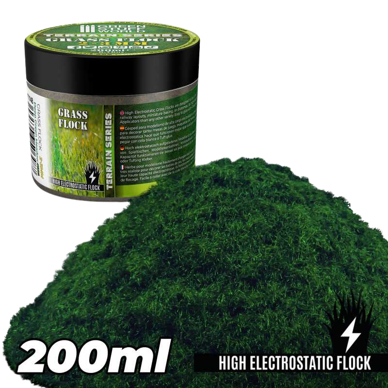 Green Stuff World - Static Grass Flock 2-3mm - DEEP GREEN MEADOW - 200 ml