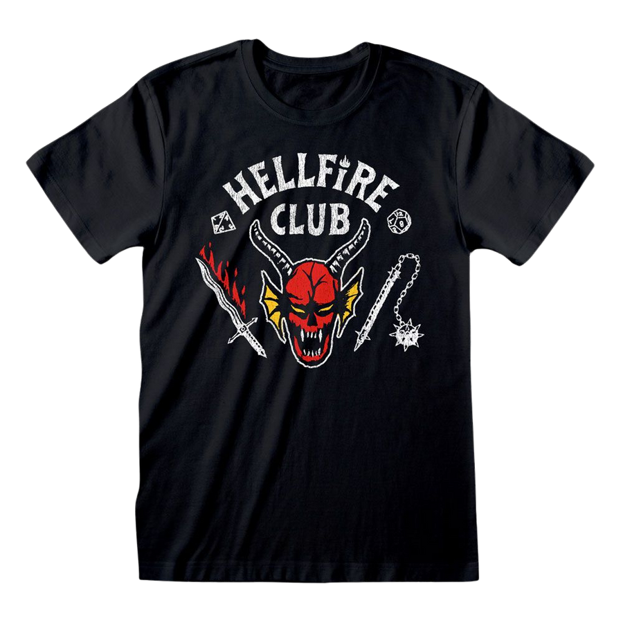 Stranger Things T-Shirt Hellfire Club Logo Black Size XL