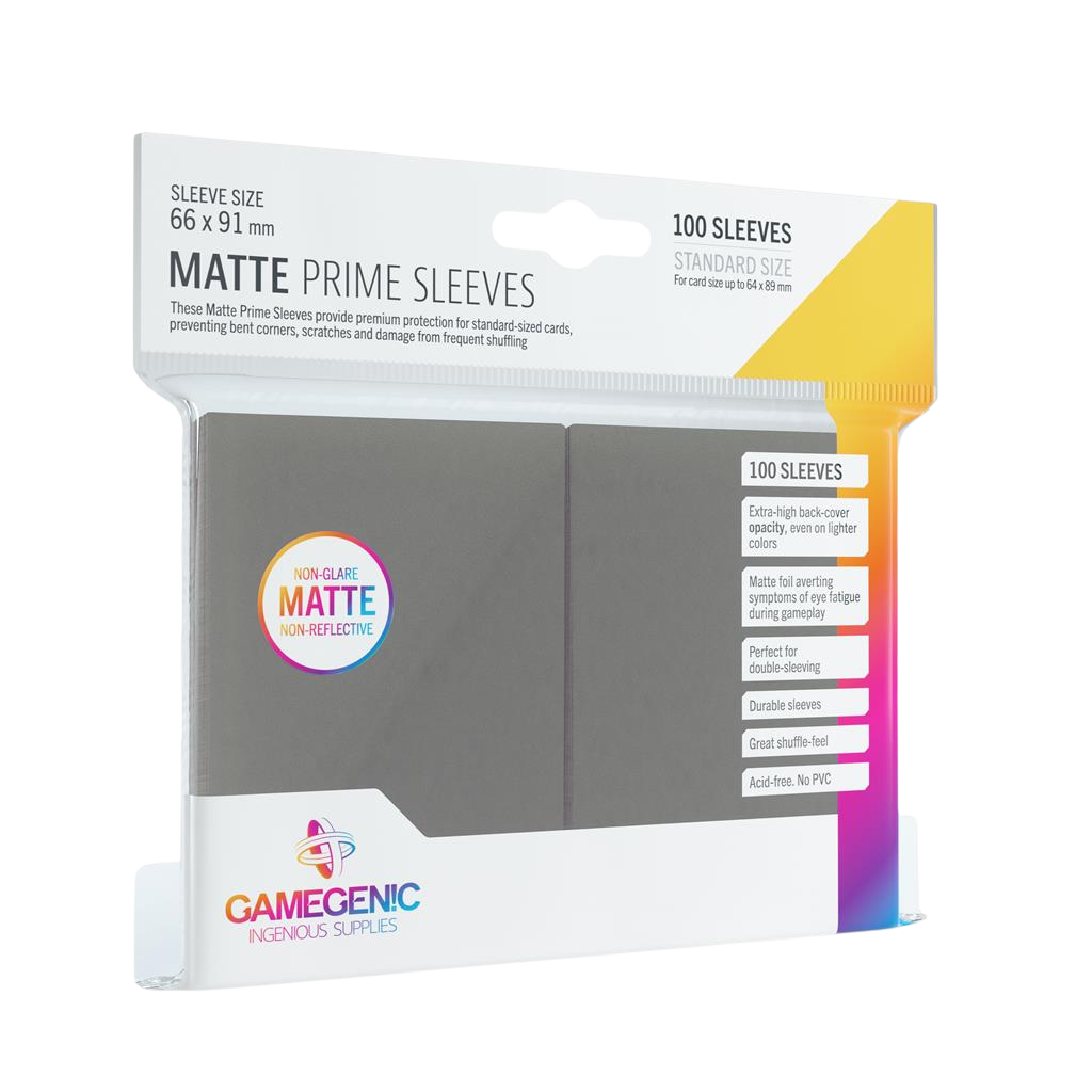Gamegenic - Matte Prime Sleeves Dark Gray (100 Sleeves)