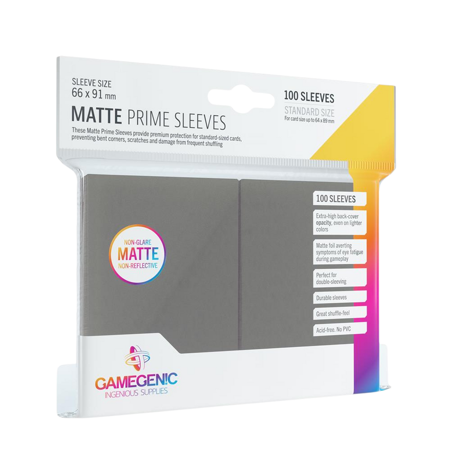 Gamegenic - Matte Prime Sleeves Dark Gray (100 Sleeves)