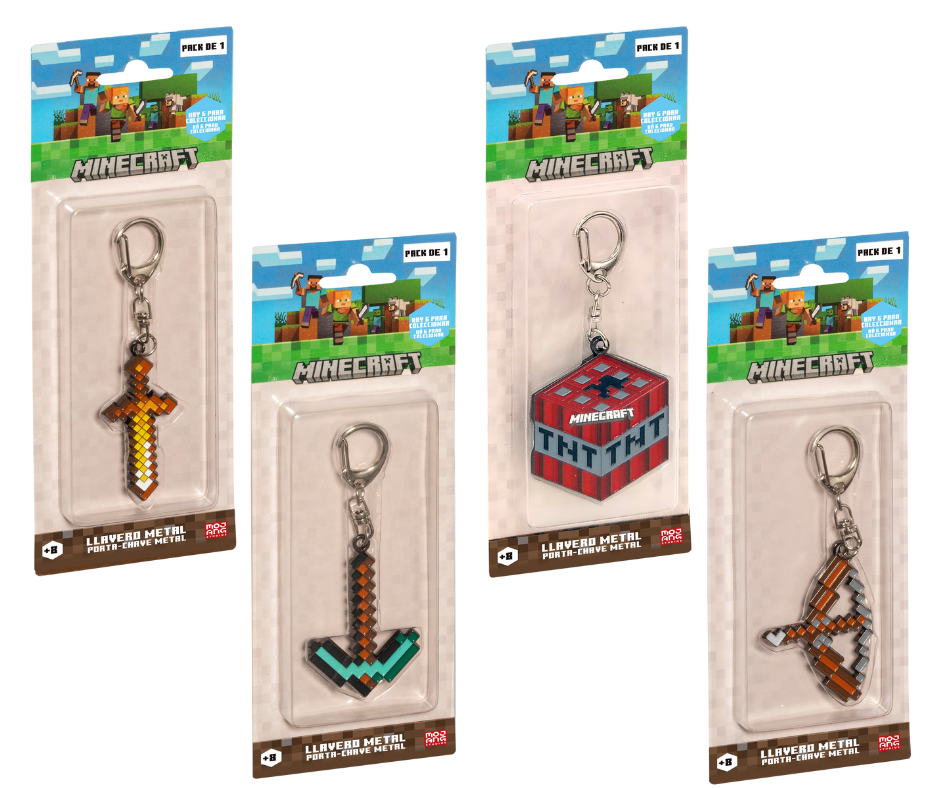MINECRAFT CHAVEIRO METAL (PACK DE 1) - Vários