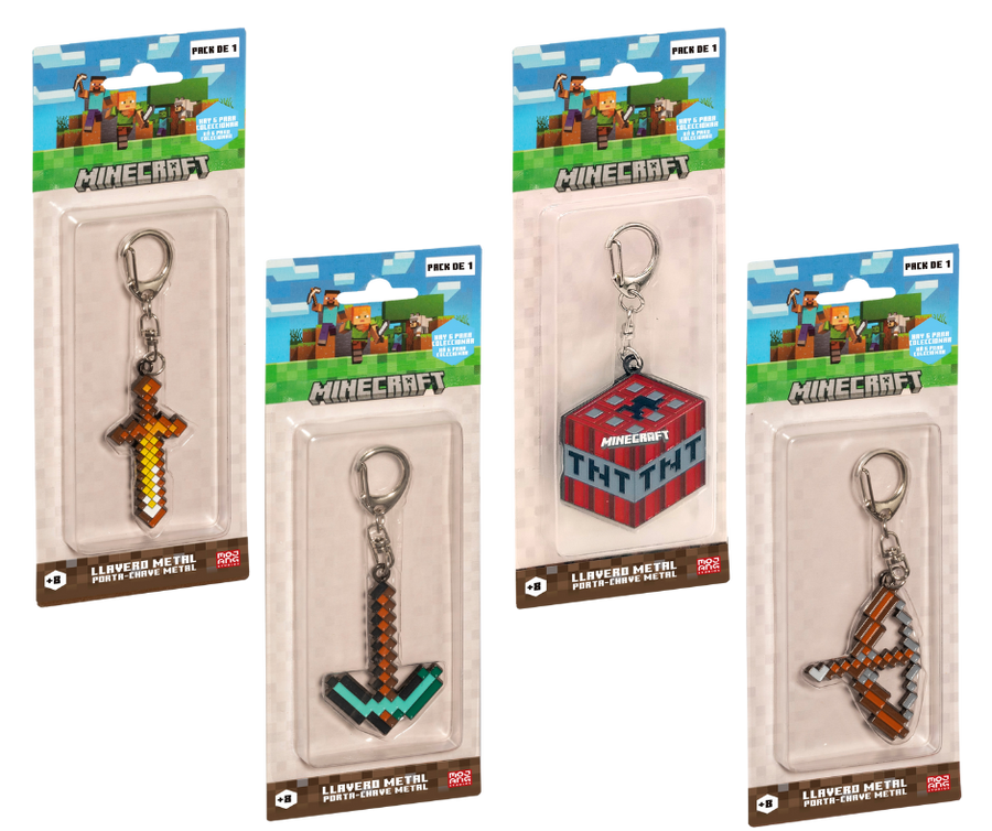 MINECRAFT CHAVEIRO METAL (PACK DE 1) - Vários
