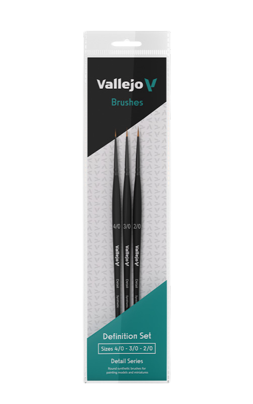 Vallejo - DETAIL. DEFINITION SET - SYNTHETIC FIBERS (SIZES 4/0, 3/0 & 2/0)