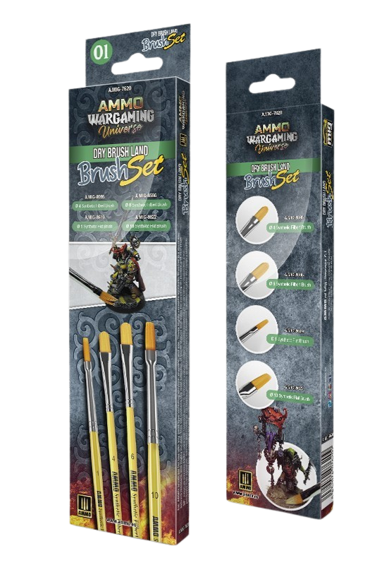 Ammo by Mig - WARGAMING UNIVERSE - DRY BRUSH Land Brush Set