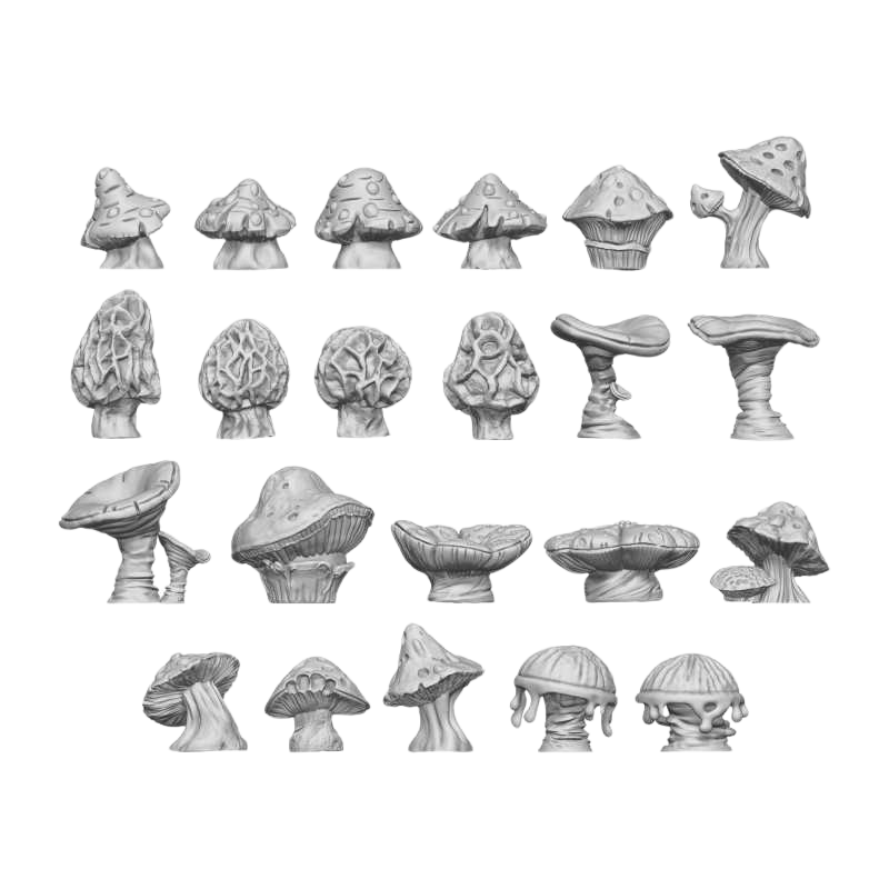 Green Stuff World - 3D printed set - Chunky Mushrooms