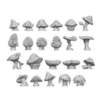 Green Stuff World - 3D printed set - Chunky Mushrooms