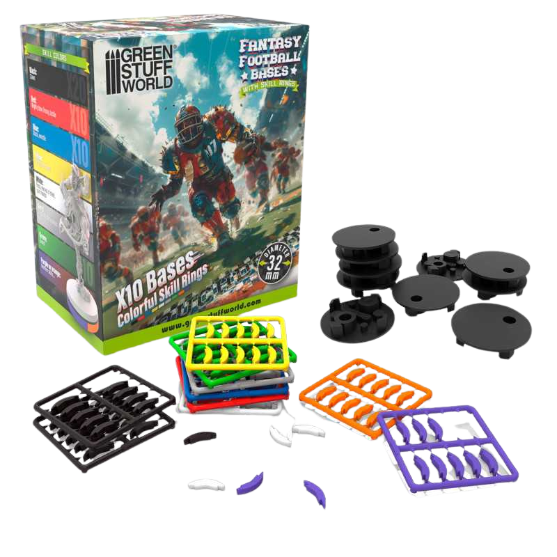 Green Stuff World - Blood Bowl Bases 32mm with Skill Rings