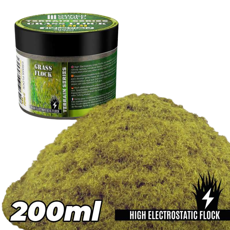 Green Stuff World - Static Grass Flock 2-3mm - DRY YELLOW PASTURE - 200 ml