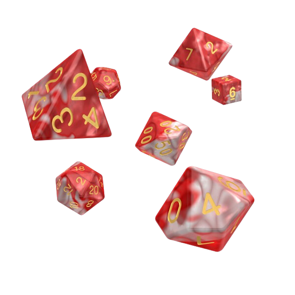 Oakie Doakie Dice RPG Set Gemidice Red Sky (7Dice)