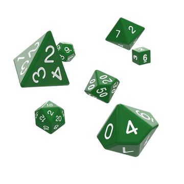 Oakie Doakie Dice RPG Set Solid Green (7Dice)