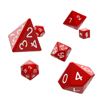 Oakie Doakie Dice RPG Set Solid Red (7Dice)