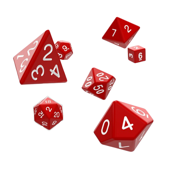 Oakie Doakie Dice RPG Set Solid Red (7Dice)