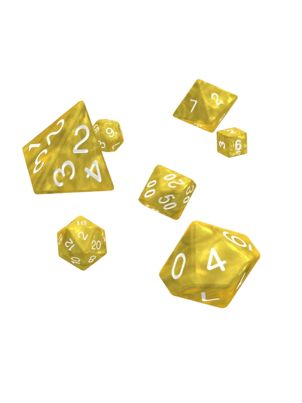 Oakie Doakie Dice RPG Set Marble Yellow (7Dice)