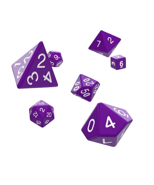 Oakie Doakie Dice RPG Set Solid Purple (7Dice)