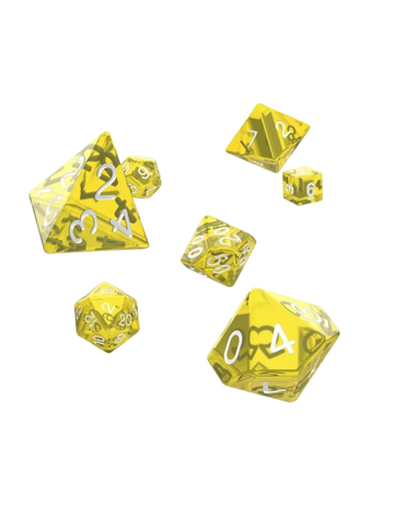 Oakie Doakie Dice RPG Set Translucent Yellow (7Dice)