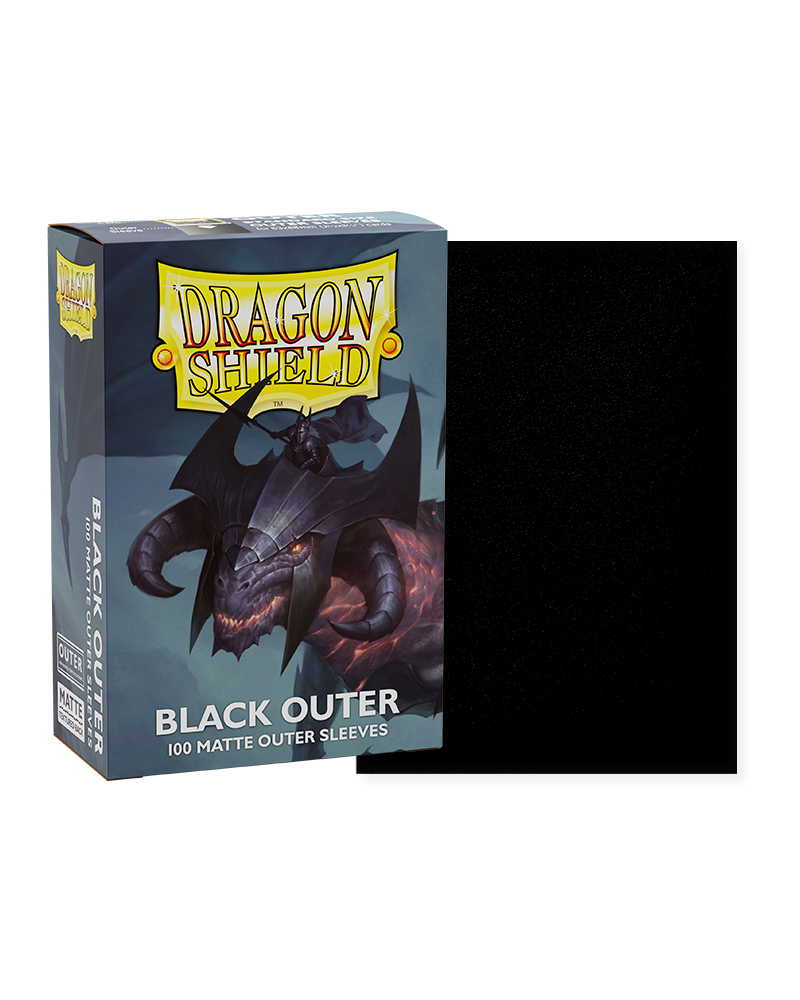 Dragon Shield Standard size Outer Sleeves - Matte Black (100 Sleeves)