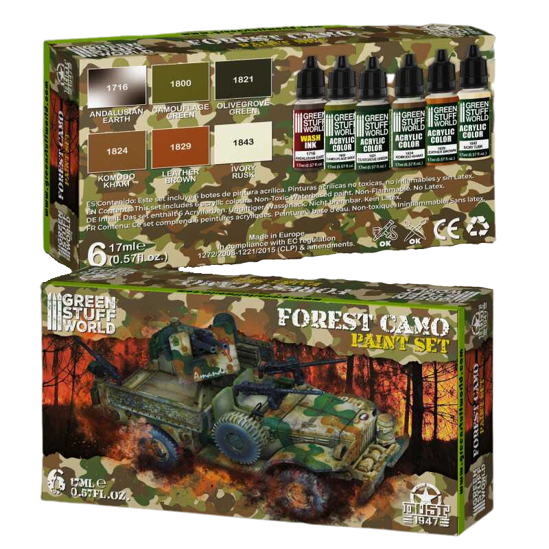 Green Stuff World - Paint Set - Forest Camo