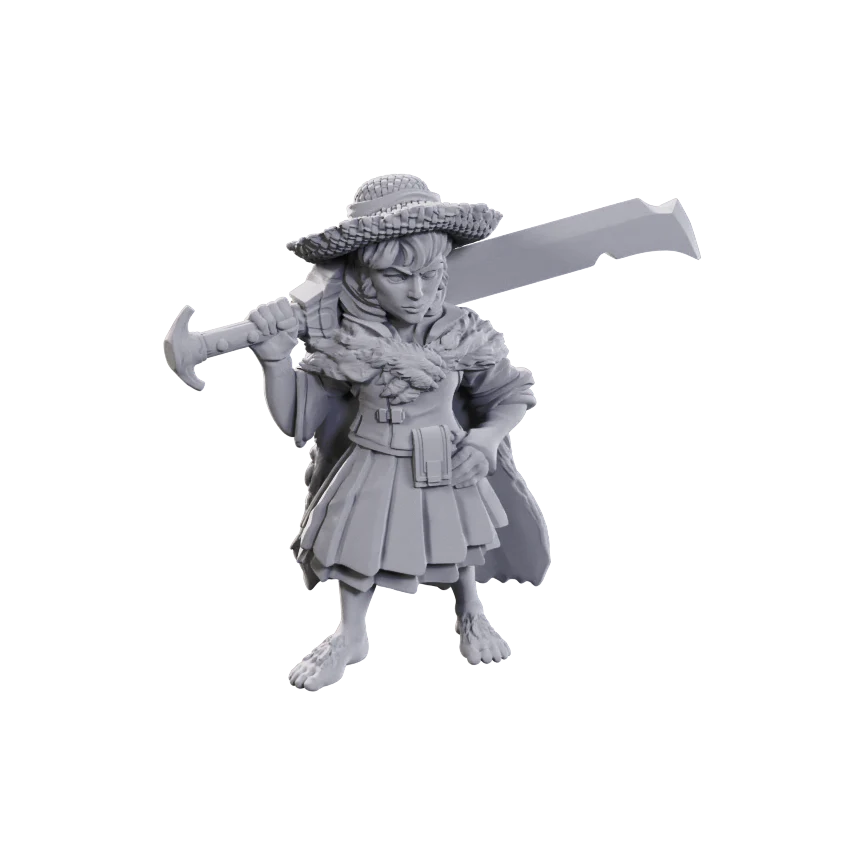 Pathfinder Deep Cuts Unpainted Miniatures -Female Halfling Magus Low-Level