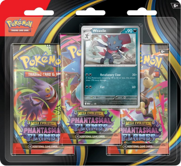 Pokémon TCG: Mega Evolution 2 - Phantasmal Flames 3-Pack Blister - Weavile