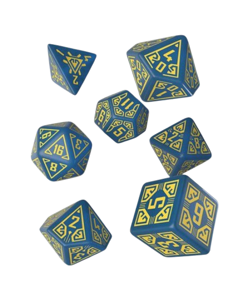 Arcade Dice Set blue & yellow (7)