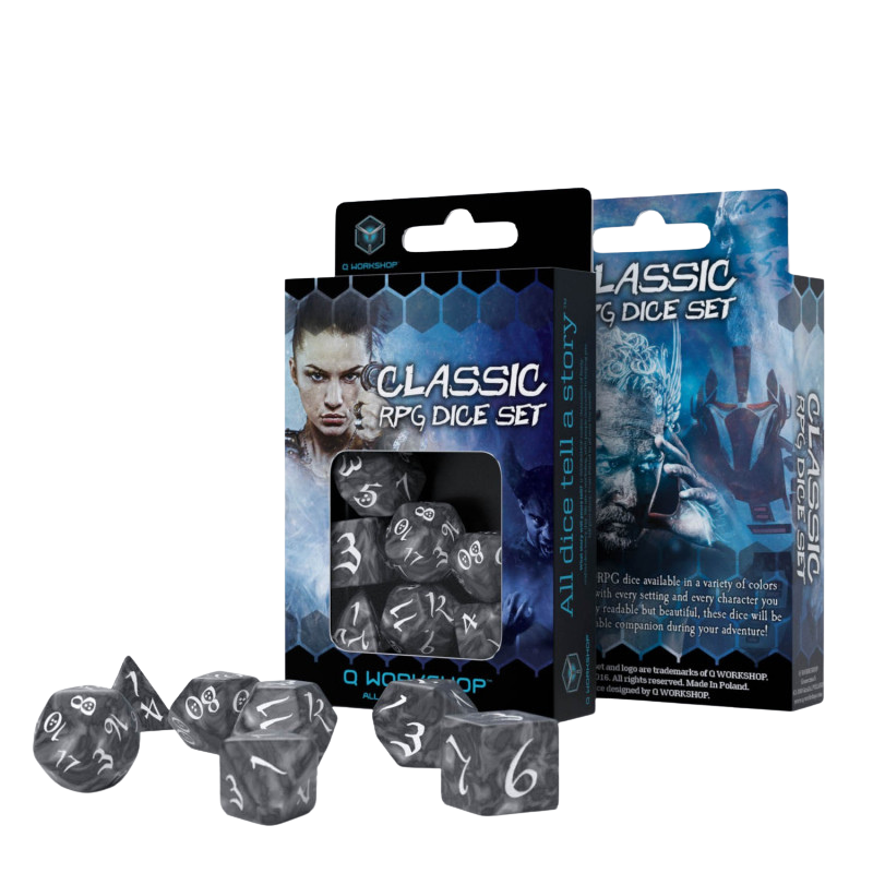 Classic RPG Smoky & white Dice Set (7)