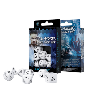 Classic RPG White & black Dice Set (7)