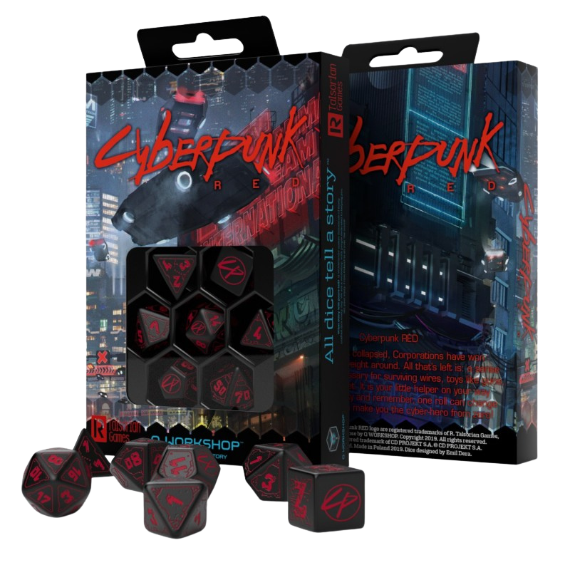 Cyberpunk Red Dice Set: Blood over Chrome