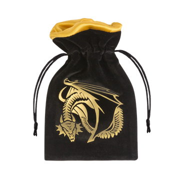 Dragon Black & golden Velour Dice Bag