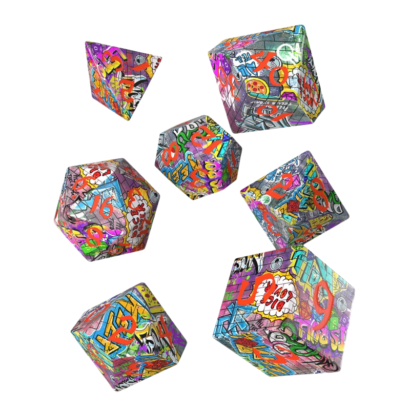Full Art Dice Set: Graffiti (7)