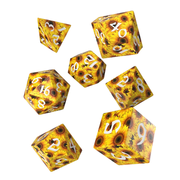 Q-Workshop - Full Art Dice Set: Sunflower
