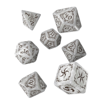 Q-Workshop - Tribal Dice Set: Pearl & Brown