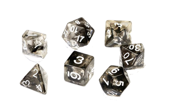 Sirius Dice - Dice Set - Black Cloud Translucent Resin