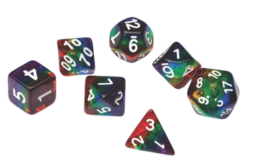 Sirius Dice - Dice Set - Rainbow Transparent Layered Resin