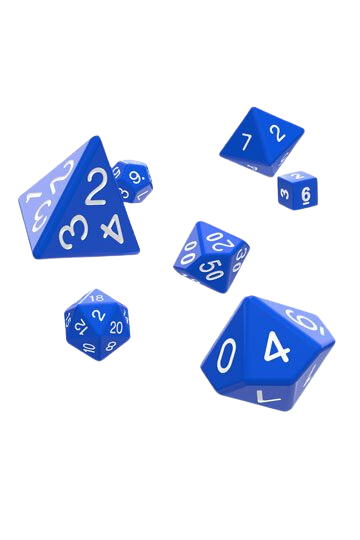 Oakie Doakie Dice RPG Set Solid Blue (7Dice)