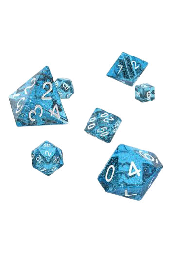 Oakie Doakie Dice RPG Set Speckled Light Blue (7Dice)