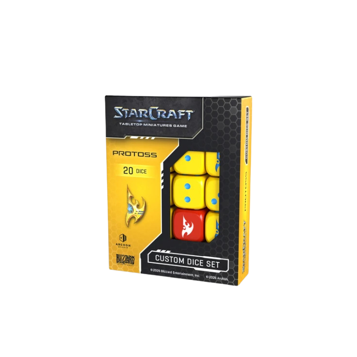Caixa StarCraft Tabletop Miniatures Game - Protoss Custom Dice Set com 20 dados