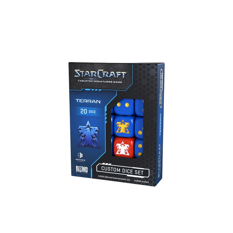 Caixa StarCraft Tabletop Miniatures Game - Terran Custom Dice Set com 20 dados