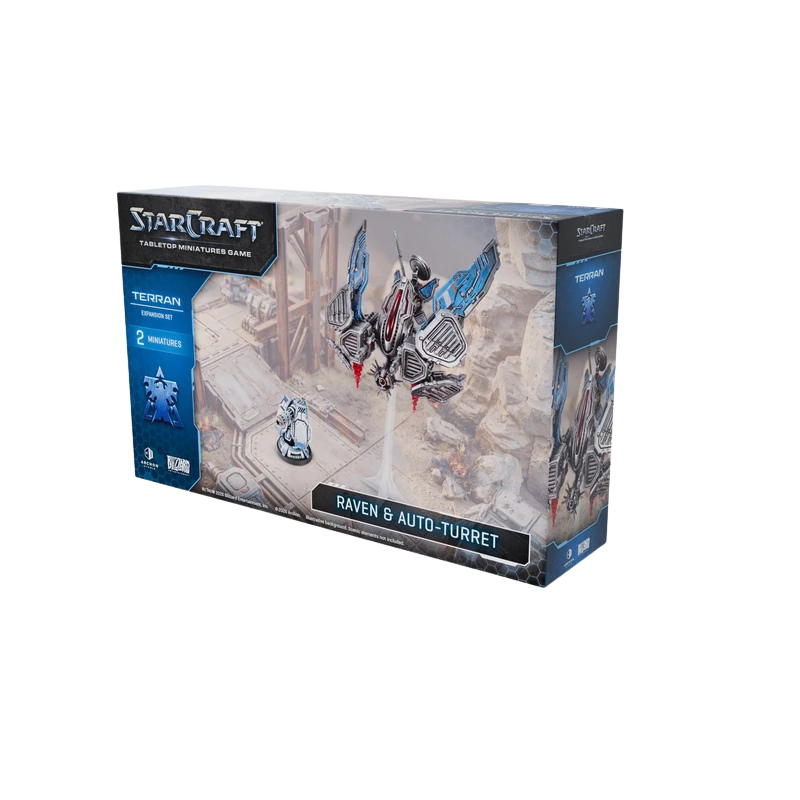 Caixa StarCraft Tabletop Miniatures Game - Raven & Auto-Turret, Terran Expansion Set