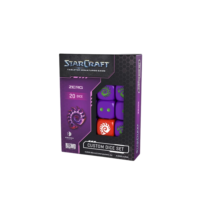 Caixa StarCraft Tabletop Miniatures Game - Zerg Custom Dice Set com 20 dados