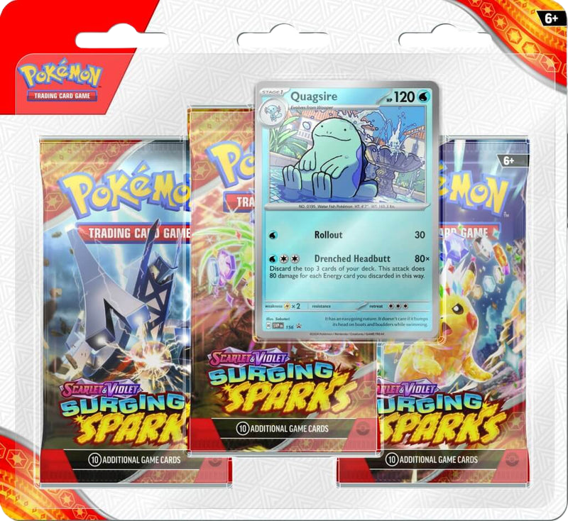 Pokémon TCG: Scarlet & Violet 8 Surging Sparks 3-Pack - Quagsire