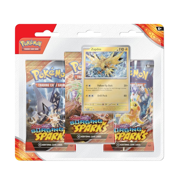 Pokémon TCG: Scarlet & Violet 8 Surging Sparks 3-Pack - Zapdos