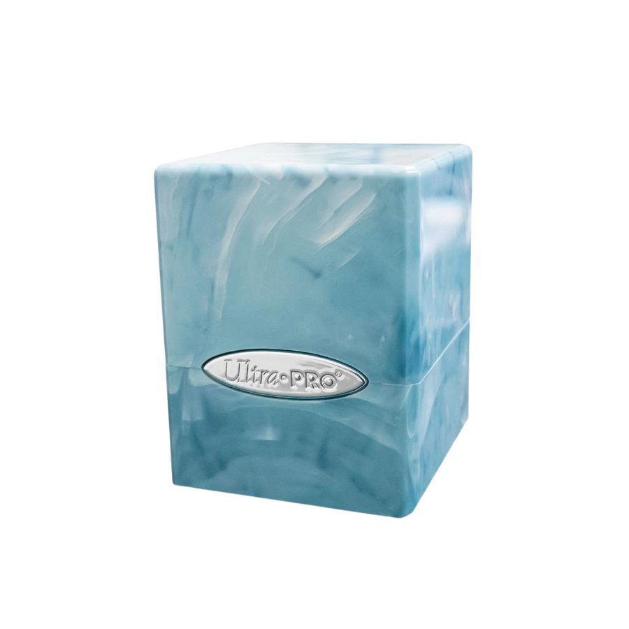 UP - Marble Satin Cube - Light Blue / White