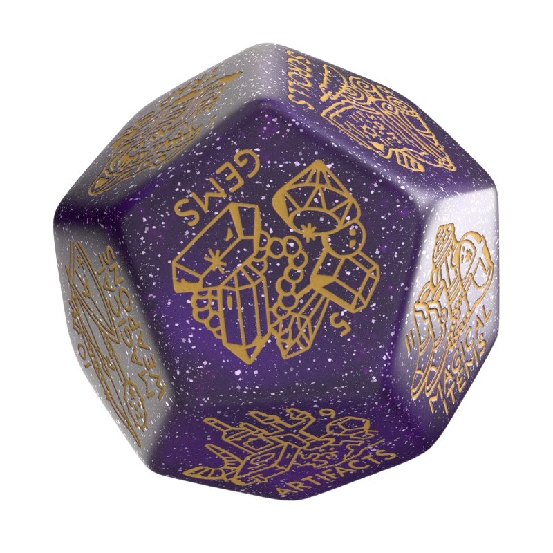 Treasure Generator Die: Shimmering Purple & Gold